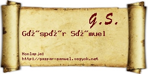 Gáspár Sámuel névjegykártya